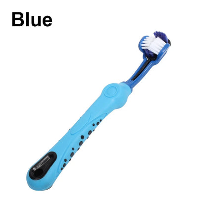 Three Sided Pet Toothbrush Multi-angle Toothbrush Cleaning