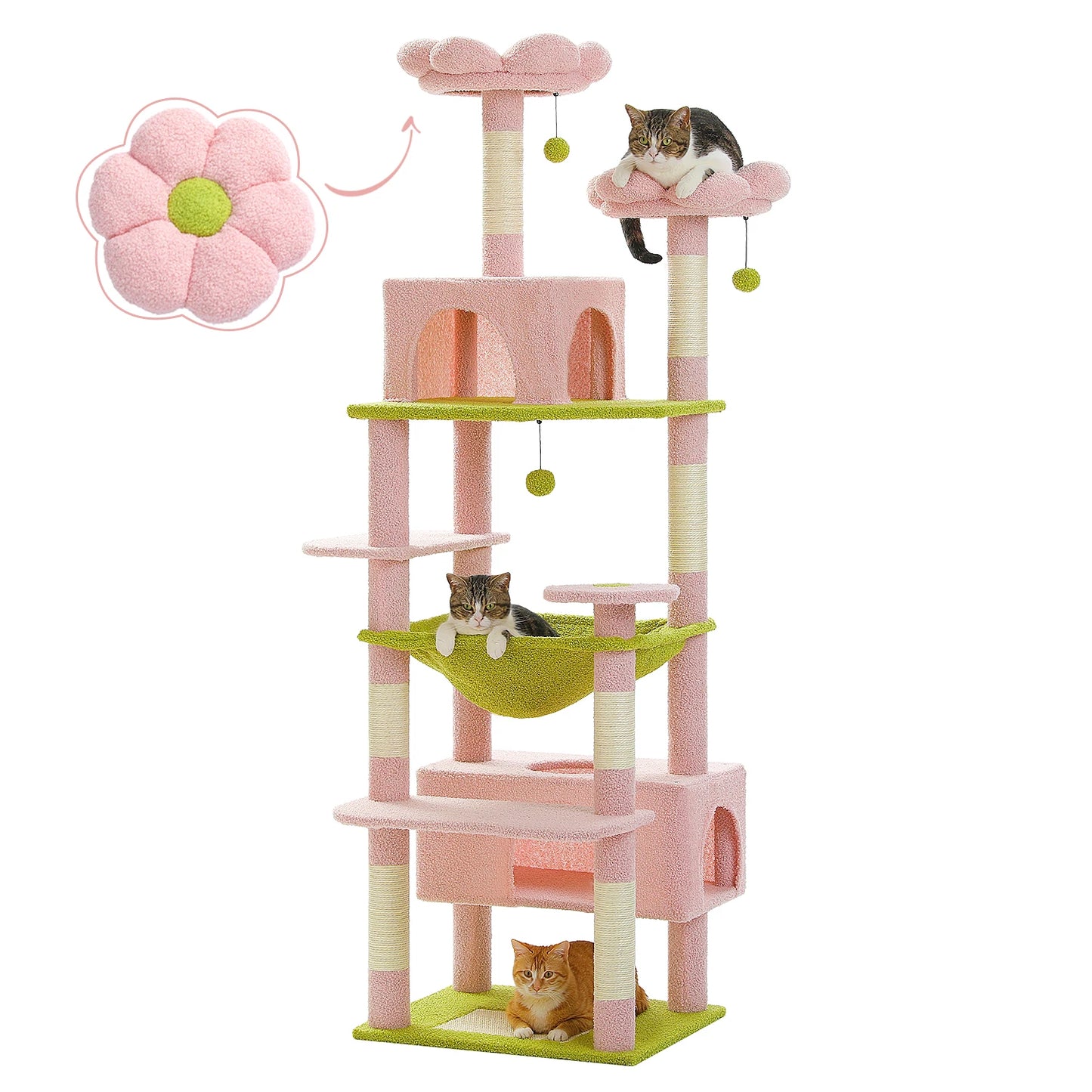 Multi-Level Tower Top Perch, Dangling Balls