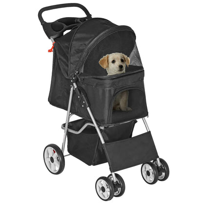 Dog Stroller Travel Carriage with Foldable Carrier Cart