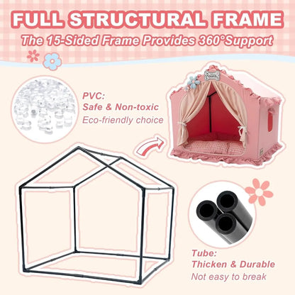 Indoor Dog Tent Bed with Cover Cave