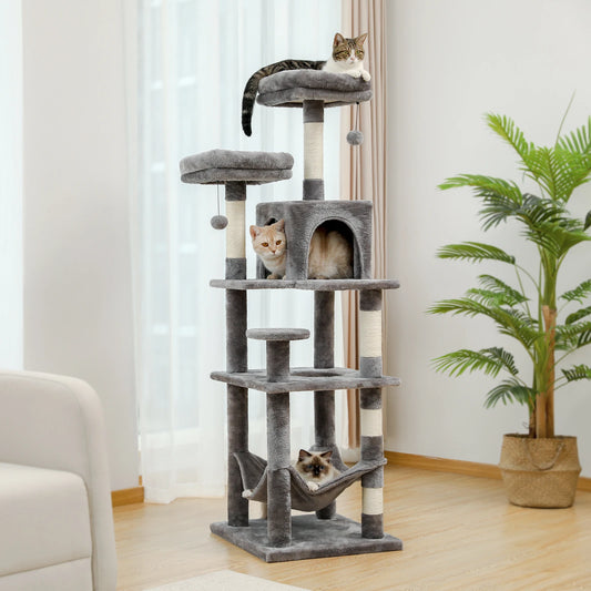 Multi-Level Cat Tree, Scratching Posts, Cozy Hammock