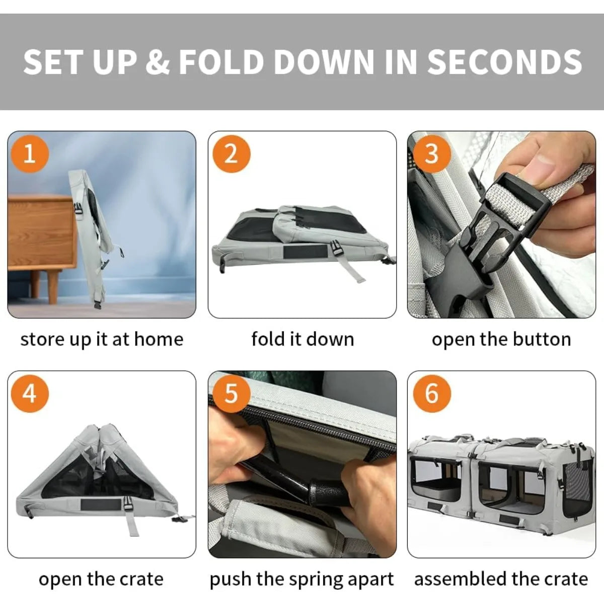 Foldable Pet Carrier for Car Travel, Accessories