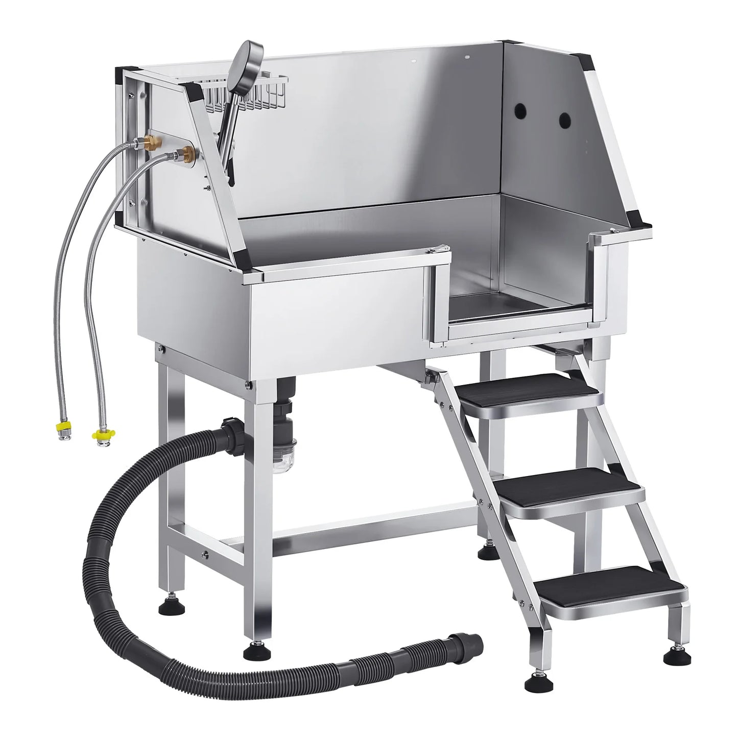Dog Washing Station 34" Tub w/ Stairs Faucet & Showerhead