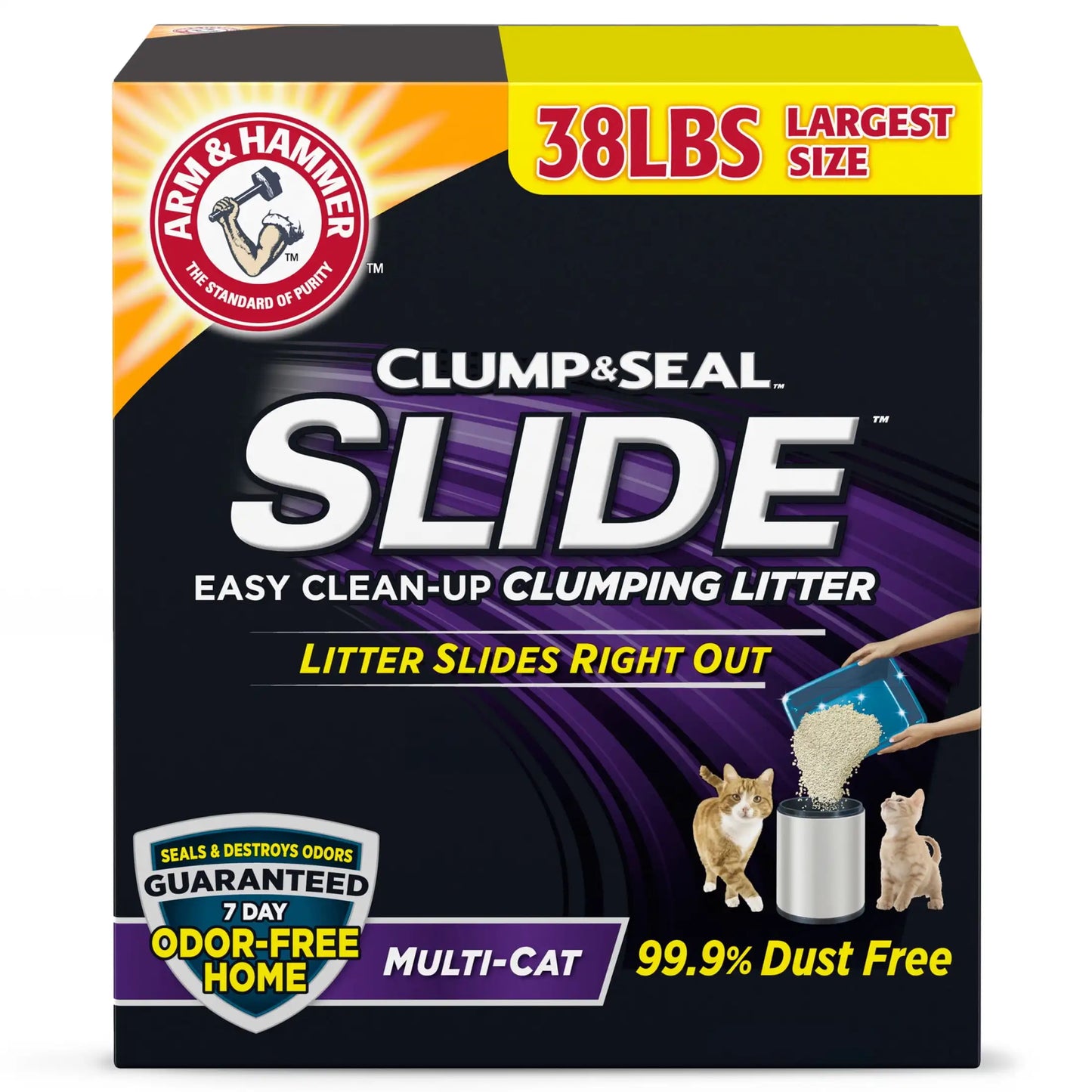 (2 or 1 pack) ARM & HAMMER Clump & Seal SLIDE Cat Litter