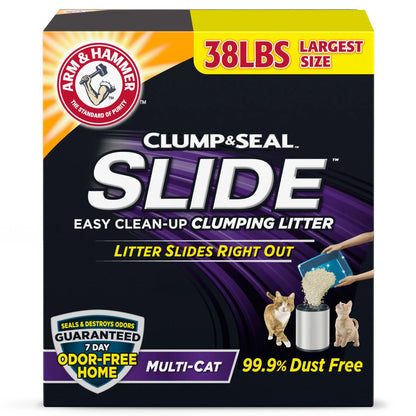 (2 or 1 pack) ARM & HAMMER Clump & Seal SLIDE Cat Litter