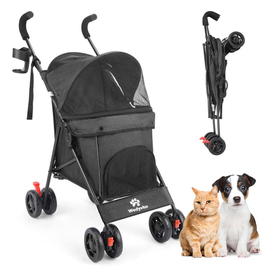 Pet Stroller/4 Wheels/Brakes/Storage