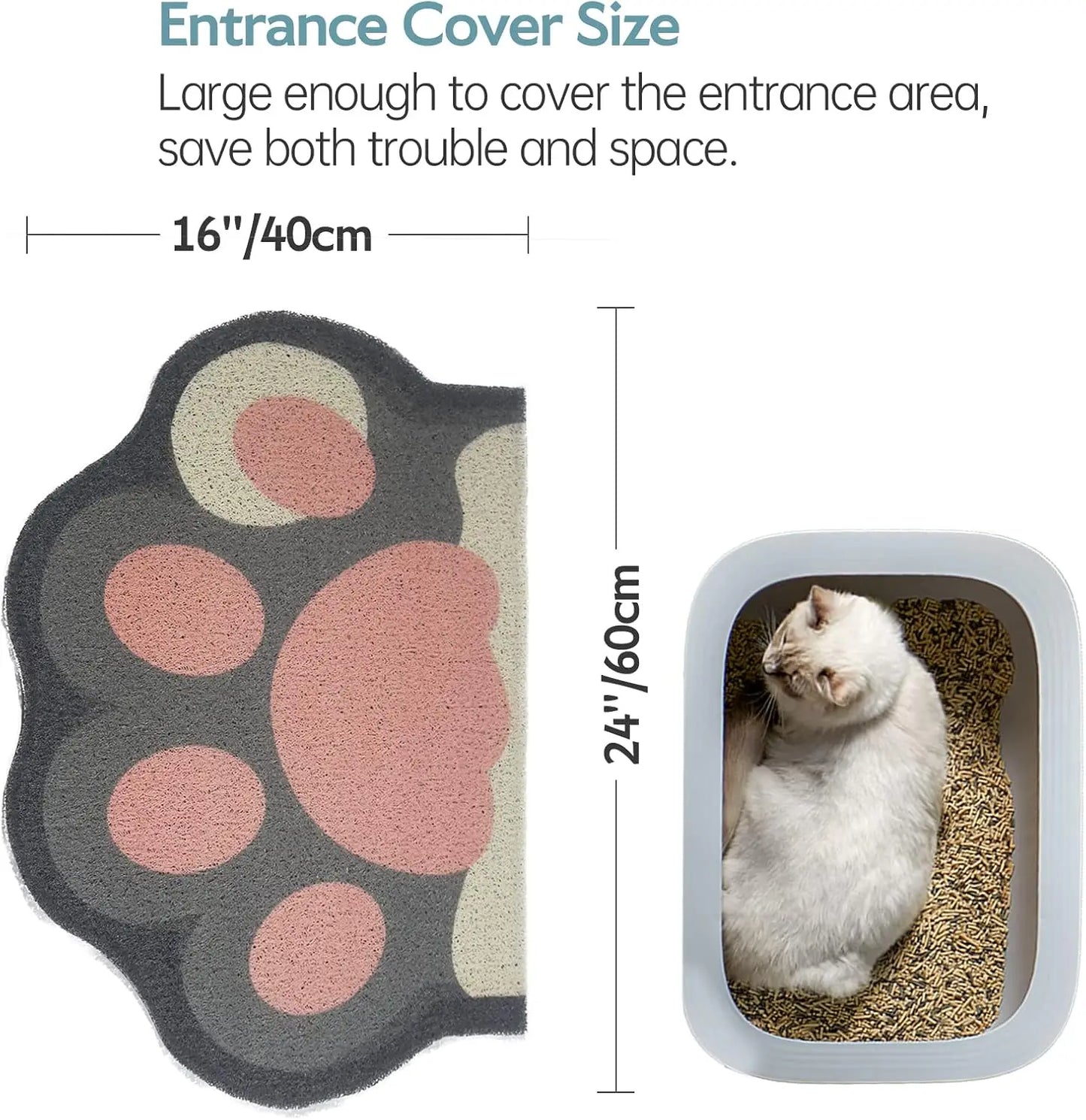 Cute Cat Litter Mat Trapping Anti Slip Floor