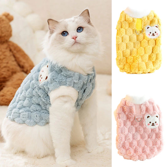 Cat Puppy Button Jacket Warm Winter Pet Clothes