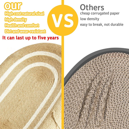 Durable Sisal Cat Scratching Bed Sofa, Beige