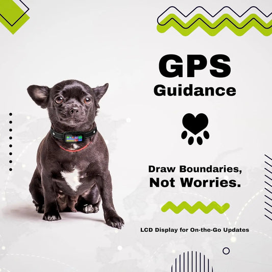 GPS Dog Collar Fence, Waterproof LCD, 6998 ft Safe Zone, App-Controlled Wireless
