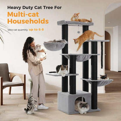Multi-Level Tree, Scratching Posts, Cozy Condo, Super Large Perch, Deep Hammocks