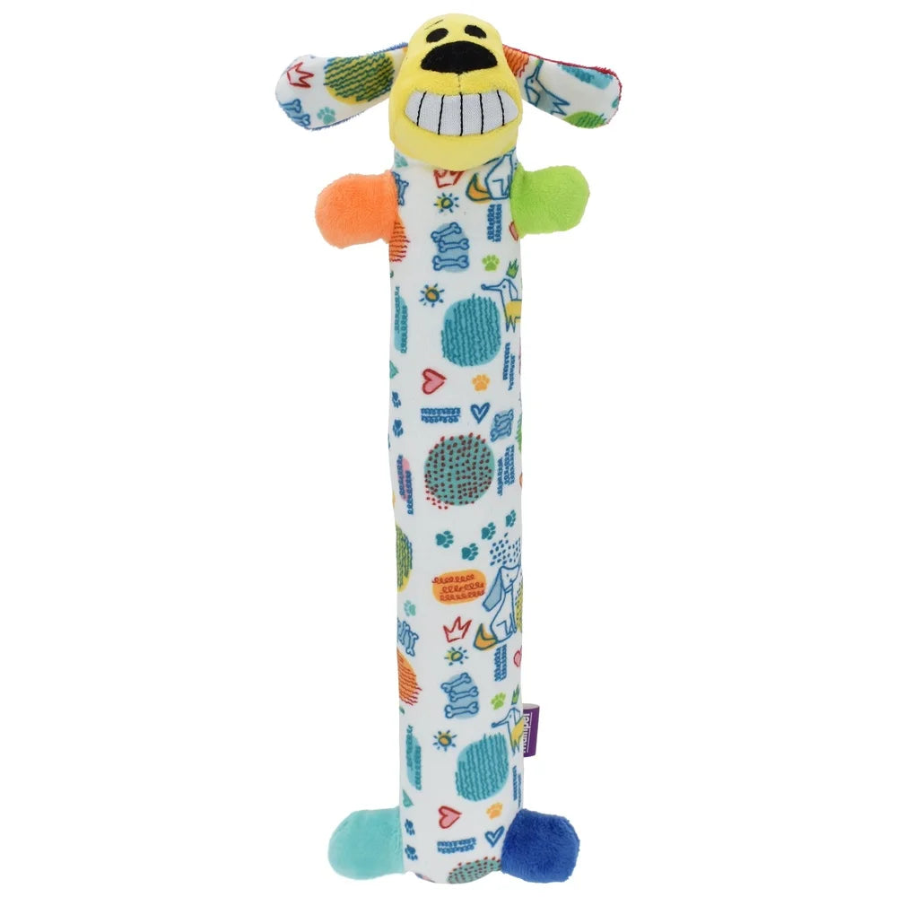Plush Squeaky Dog Toy Tossing Cuddling Playtime Fun