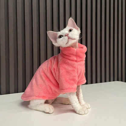 Sphynx Cat Sweater Turtleneck Winter Warm Soft