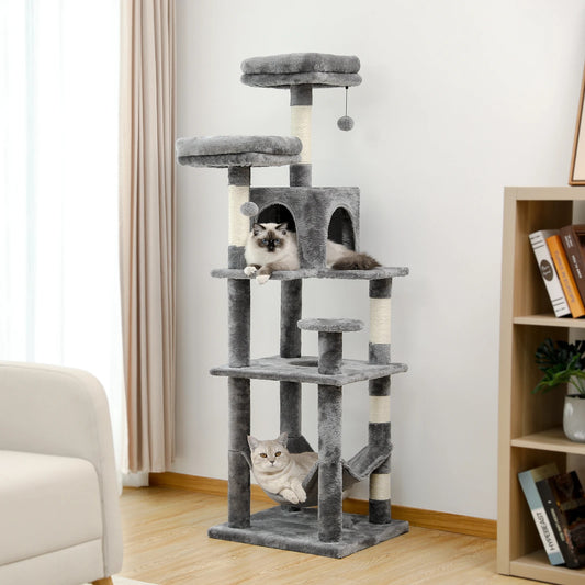 Multi-Level Cat Tree, Scratching Posts, Cozy Hammock