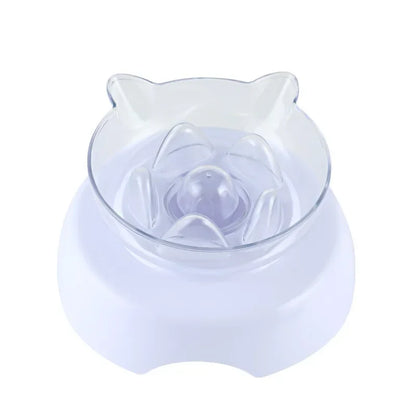 Cat Slow Feeder Plastic Transparent Raised Stand