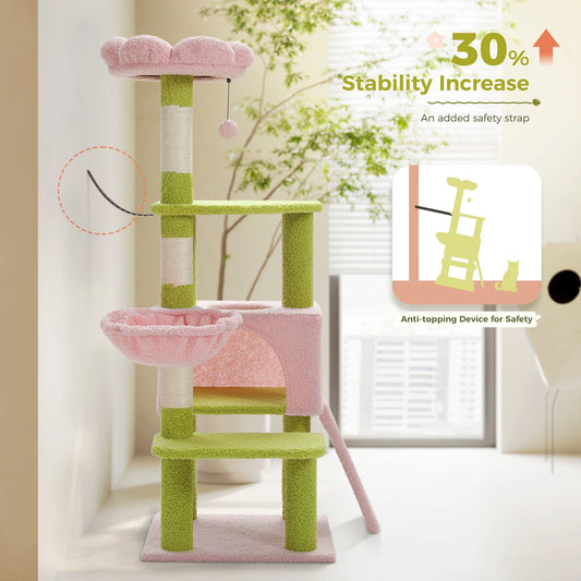 Multi-Level Flower Cat Tree Tower with Scratch Posts