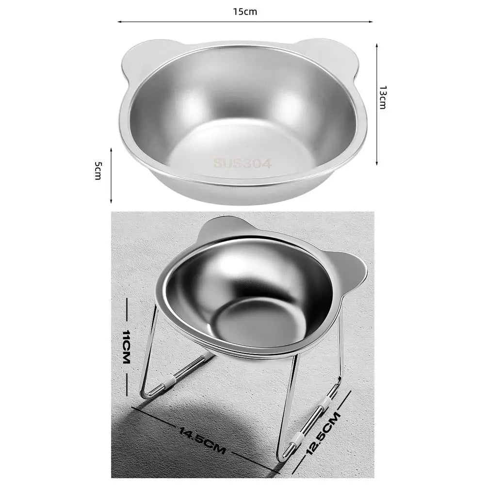 Raised Tilted Neck Guard Stainless Steel Bowl