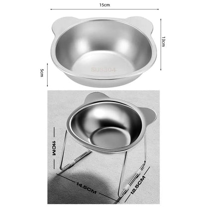 Raised Tilted Neck Guard Stainless Steel Bowl