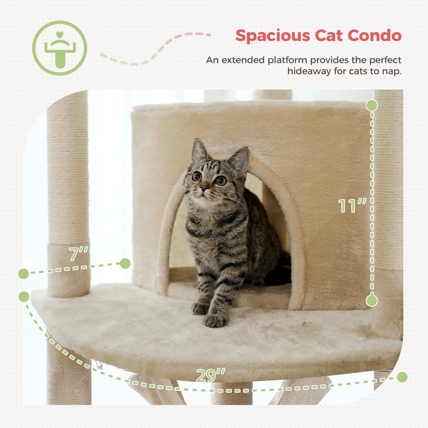 Floor to Ceiling Cat Tower, Scratching Posts, Condo, Hammock