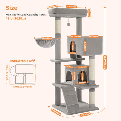 Cat Tower Condo with Perch Cozy Hammock