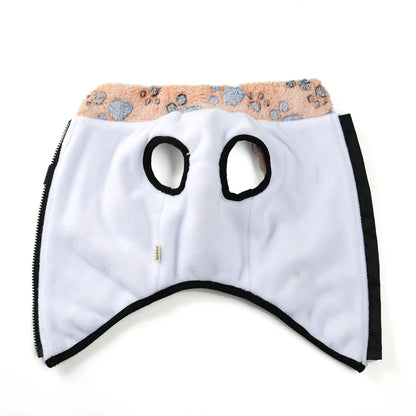 Dog Clothes Warm Paw Print Fleece Jacket