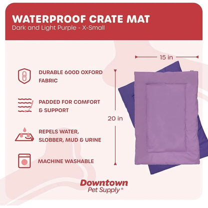 Chew Resistant Dog Crate Mat Waterproof Padded Bed