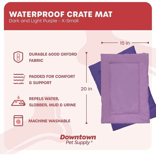 Chew Resistant Dog Crate Mat Waterproof Padded Bed