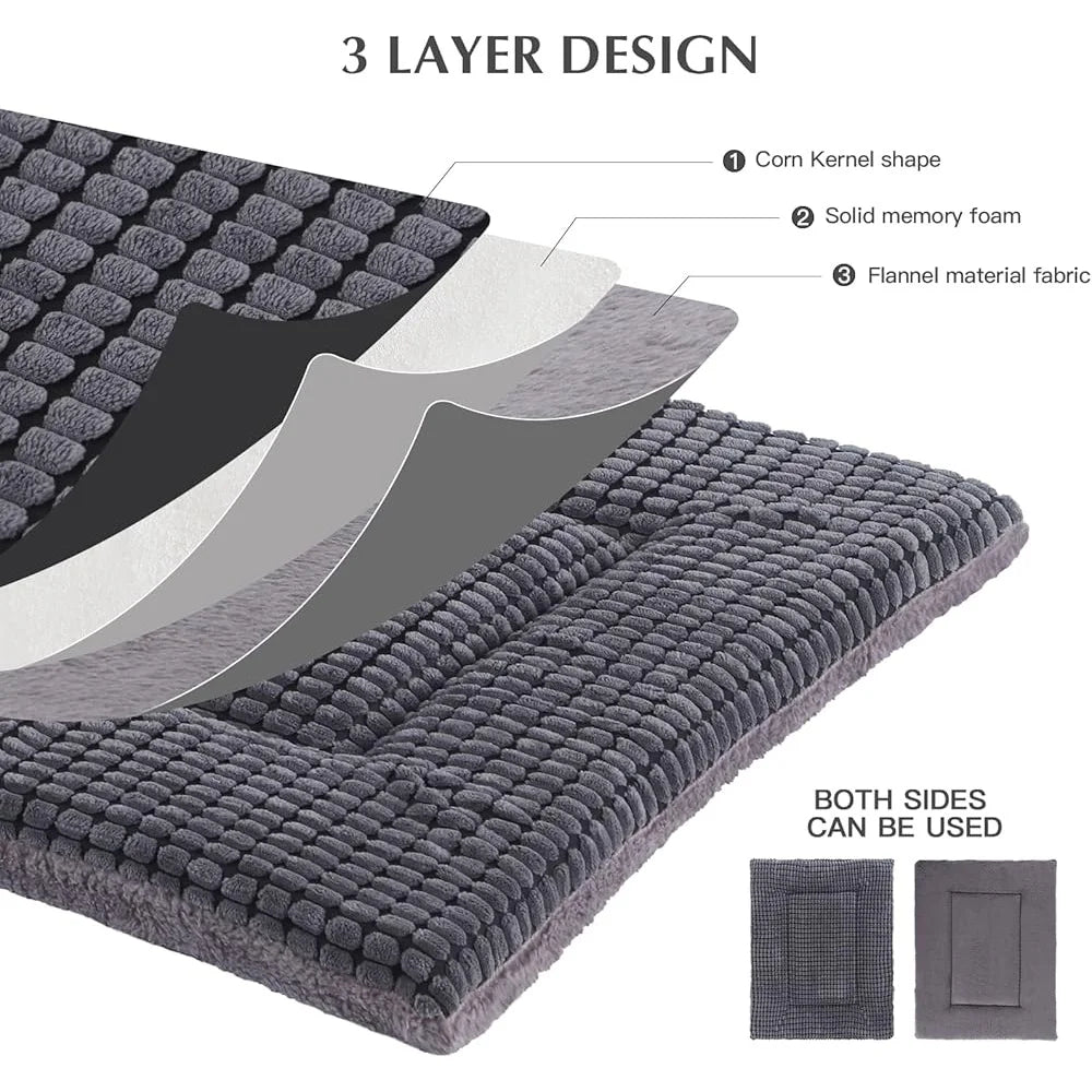 Reversible Dog Bed Mat Memory Foam Soft Washable