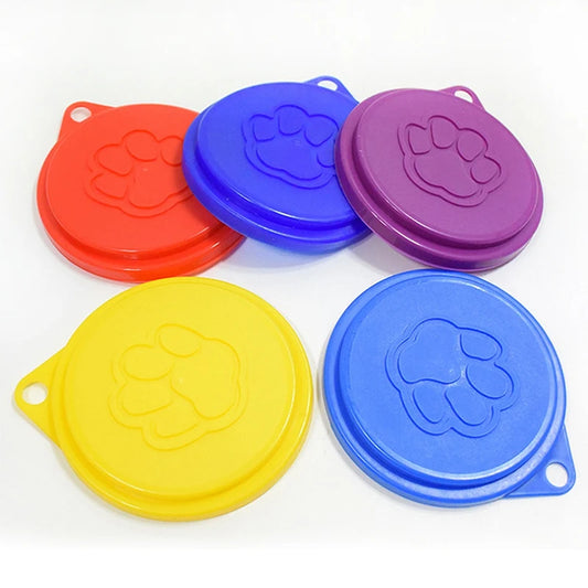 2 Pcs Reusable Pet Can Food Covers Random Color