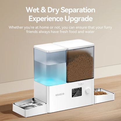 8.5L Button Version Auto Cat Kibble Dispenser Water Refill