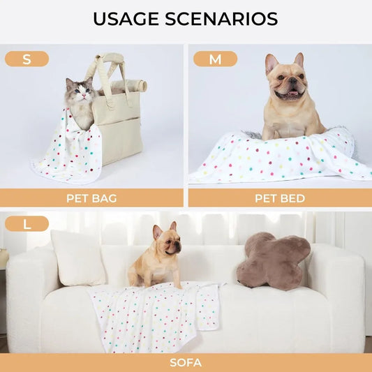 1 Pack 3 Blankets Pet Flannel Throw for Dog Small