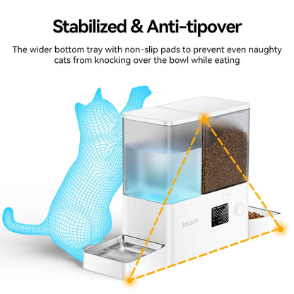 8.5L Button Version Auto Cat Kibble Dispenser Water Refill