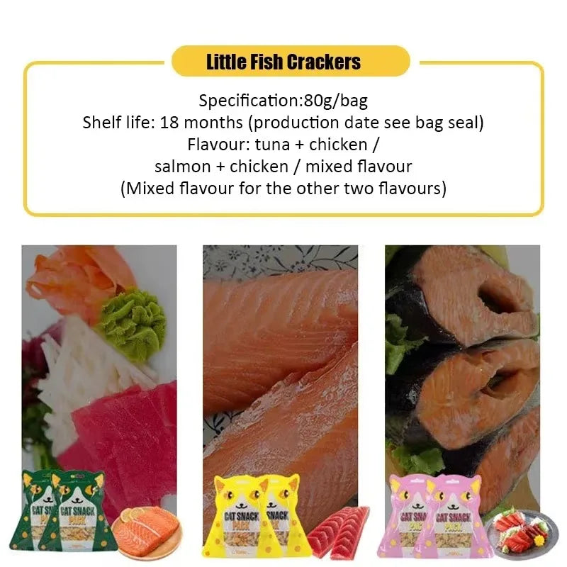Cat Biscuits Salmon, Chicken, Tuna Crispy Catnip