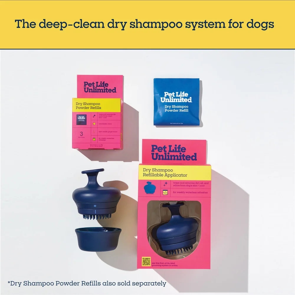 Waterless Dry Shampoo Applicator Brush Dogs Ergonomic