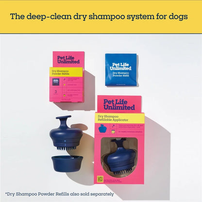Waterless Dry Shampoo Applicator Brush Dogs Ergonomic