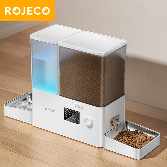 8.5L Button Version Auto Cat Kibble Dispenser Water Refill