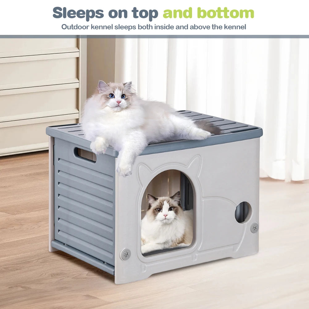 Stray Cat House Outdoor Rainproof Shelter Winter Warm