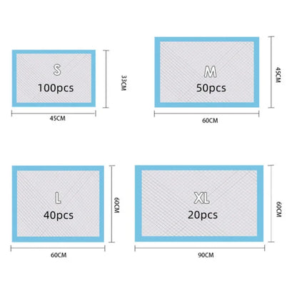 100/50/40/20PCS Absorbent  Pee Pads Quick Dry Surface Mat