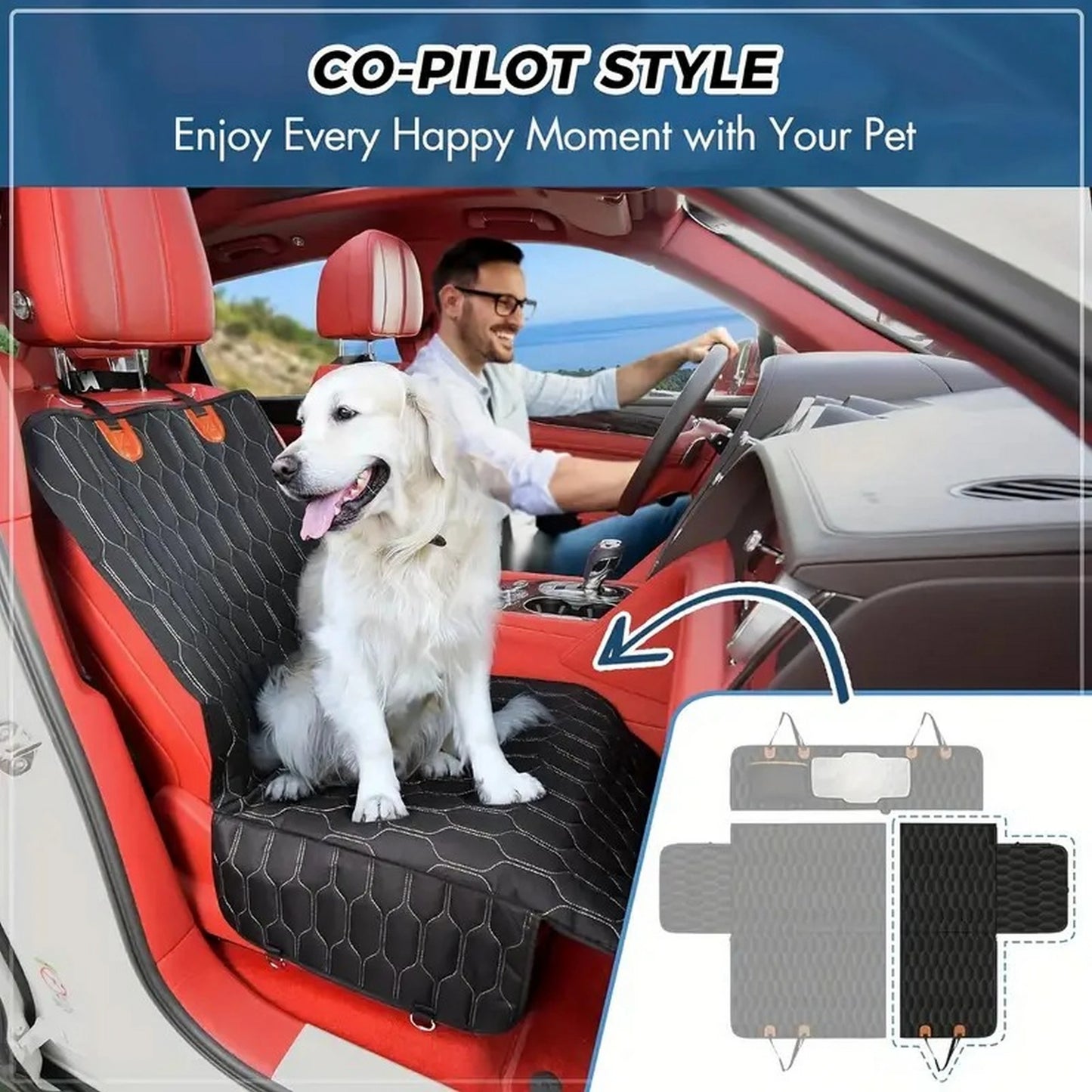Waterproof Car Seat Protector, Side Wings, Scratch Resistant