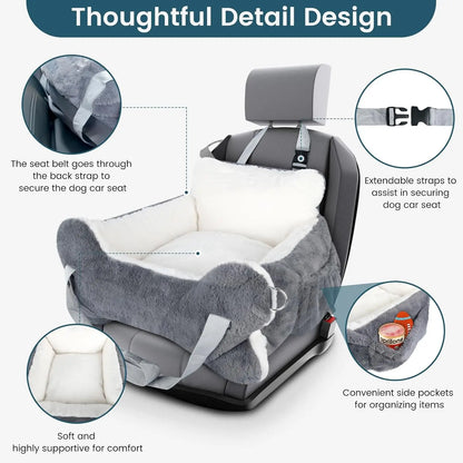 Plush Booster Seat with Non-Slip Bottom, Safety Leash