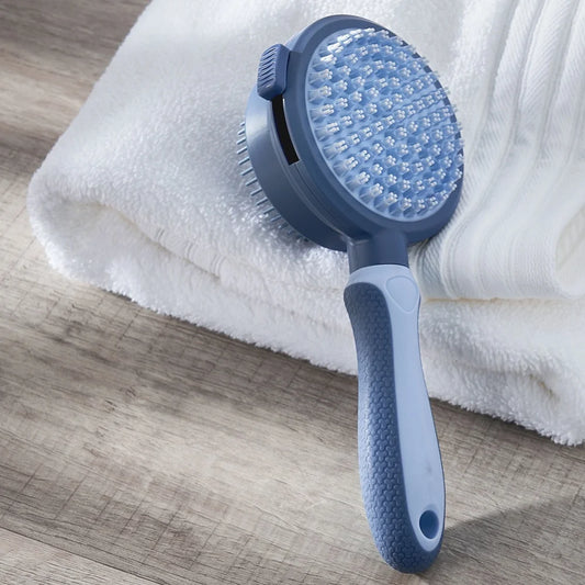 Retractable Combo Brush Dual-Sided Self-Cleaning Ergonomic Handle
