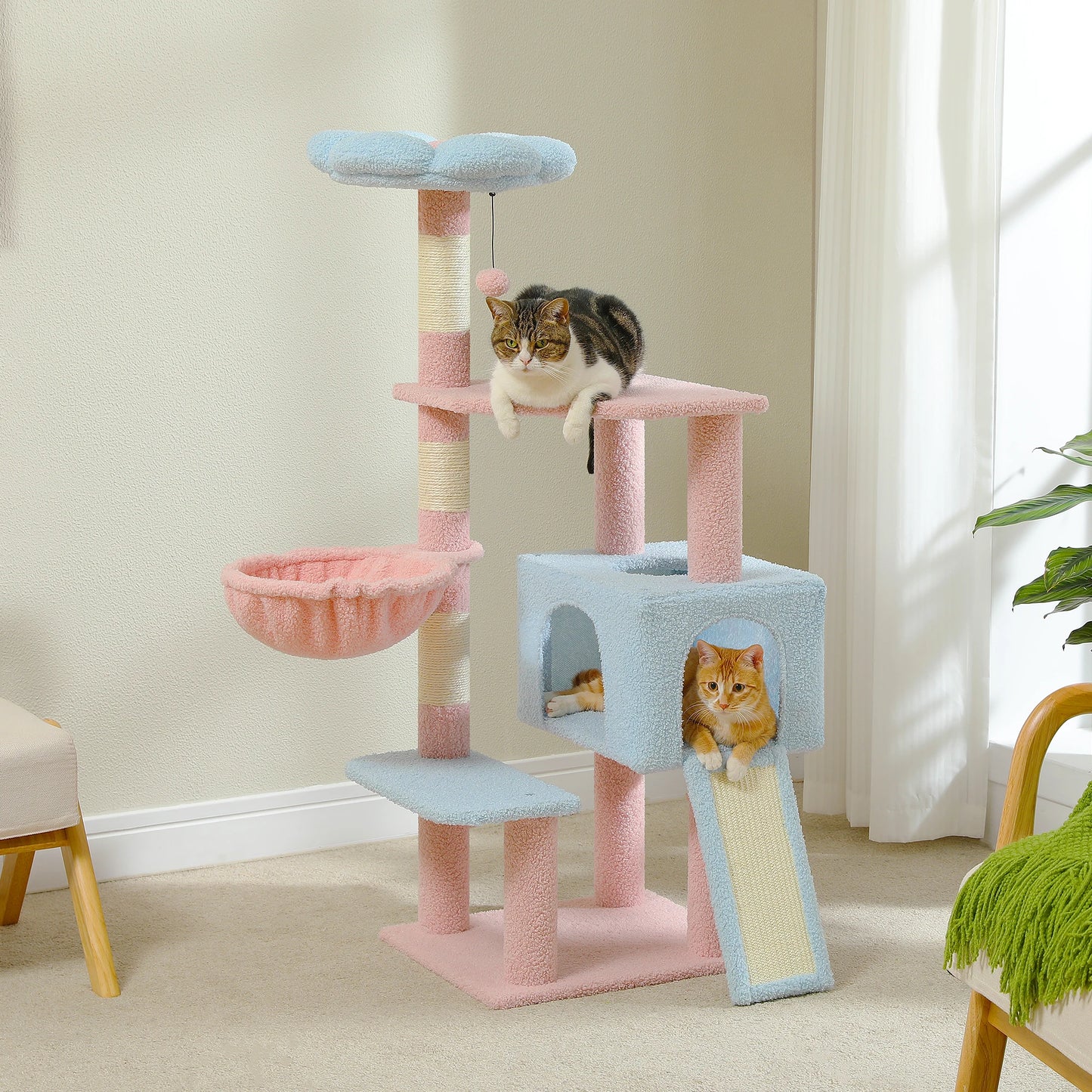 Multi-Level Sisal Covered Scratching Posts Condo Top Perch