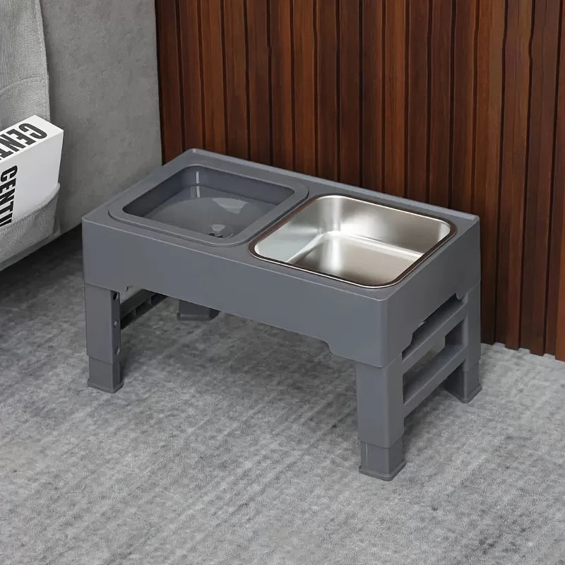 Adjustable Stainless Steel Pet Bowl Table,  Non-Slip Design