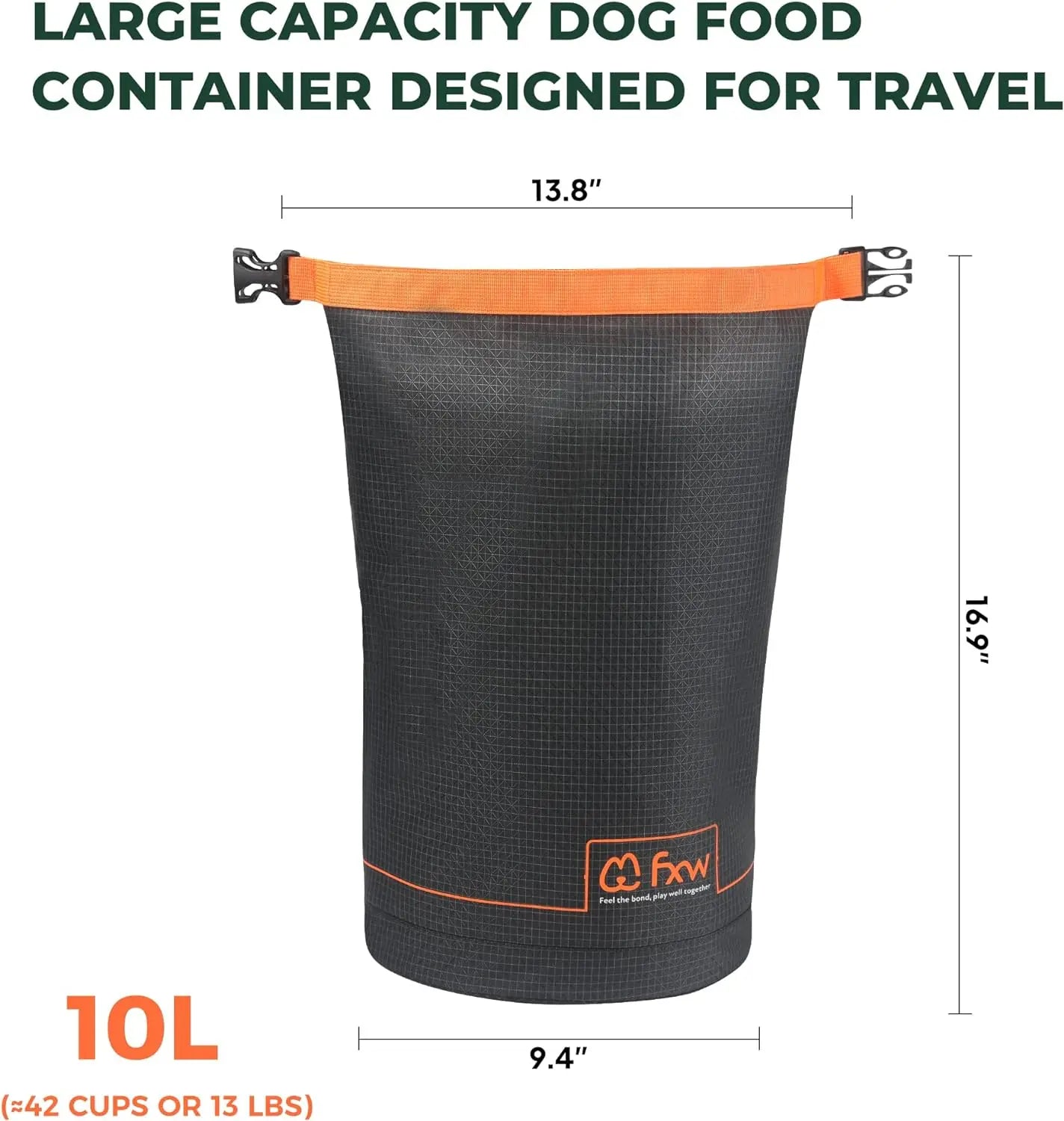 Large Capacity for Travel Kibble Storage