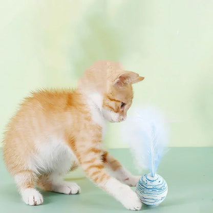Cat Toy Ball Feather Foam Throwing Interactive