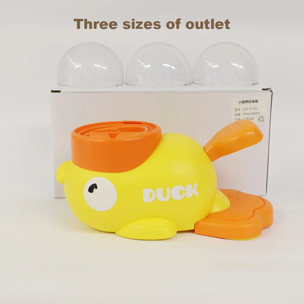Yellow Duck Dog Slow Feeder Adjustable Automatic Interactive