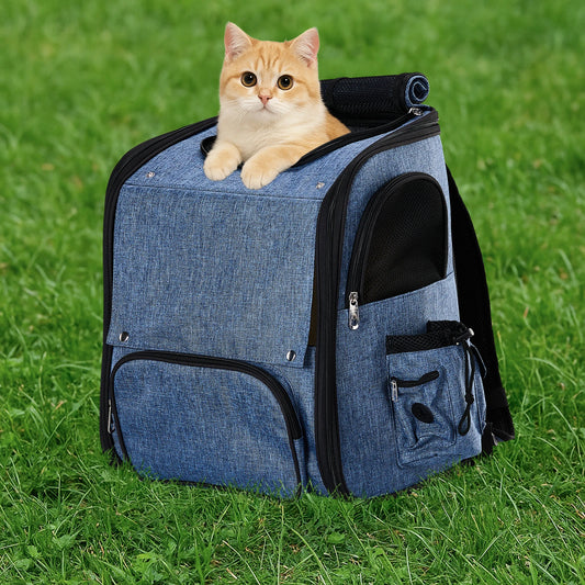 Pet Carrier Backpack Expandable, Breathable Mesh Travel
