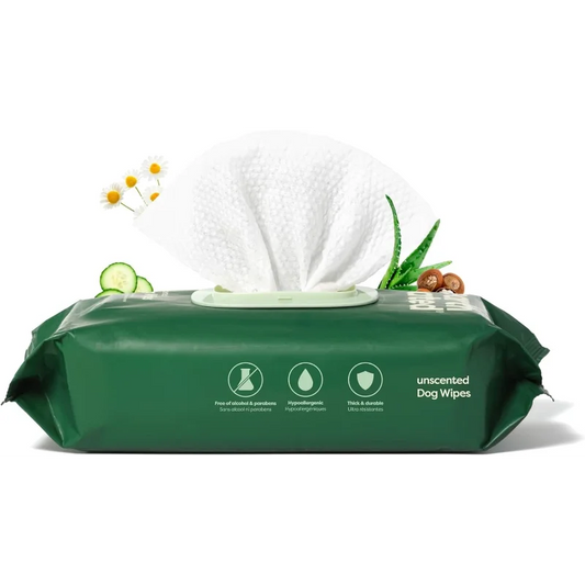 Pet Wipes Hypoallergenic, Cleaning, Hydrating, Unscented, 100 Count