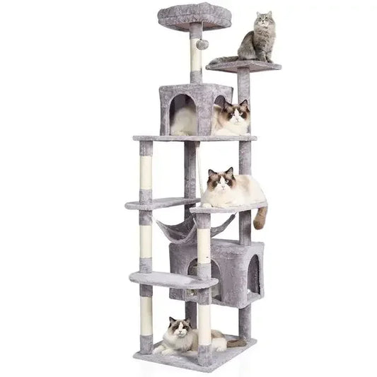 72' Cat Tower with 2 Cat Condos Sisal Scratching Post