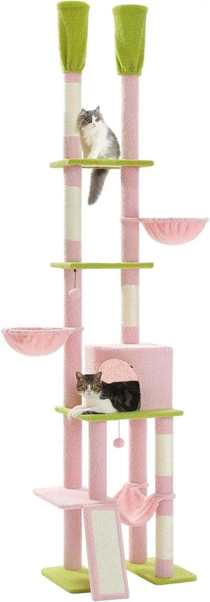 Floor to Ceiling Cat Tower with Adjustable Height
